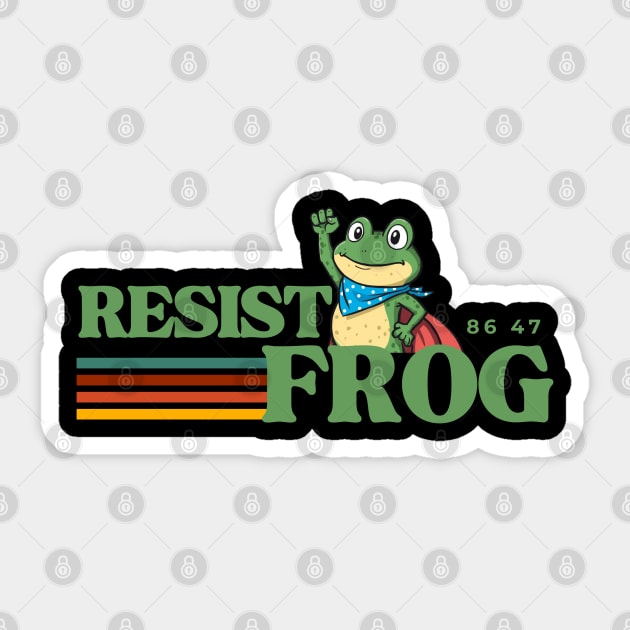 Resist-Frog Sticker by Creatifly Graphic Tees